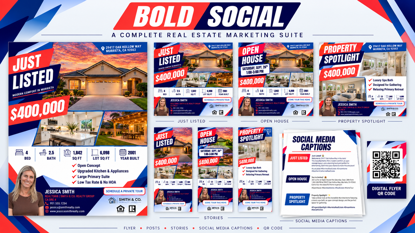Bold Social real estate marketing style