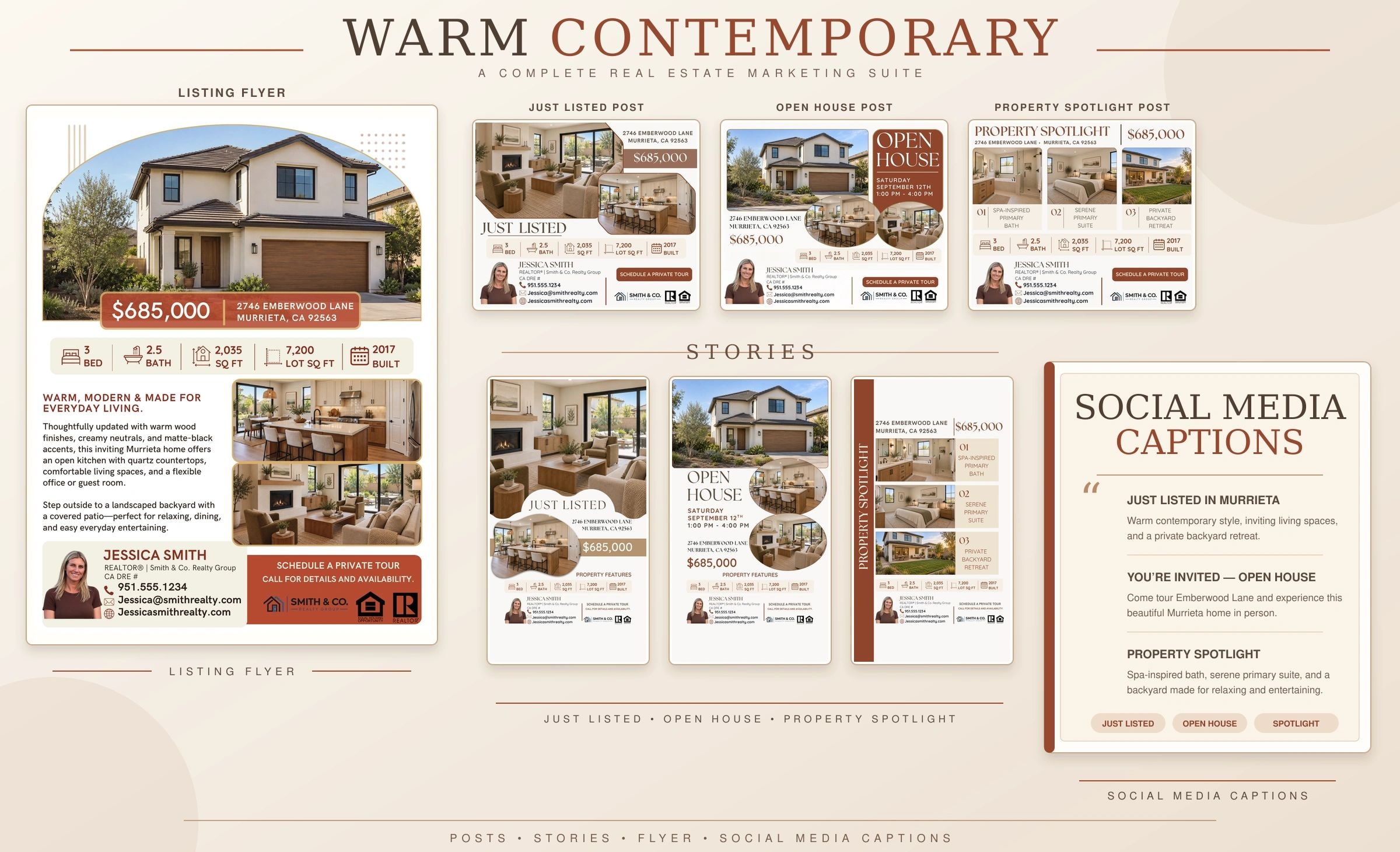 Warm Contemporary real estate marketing style